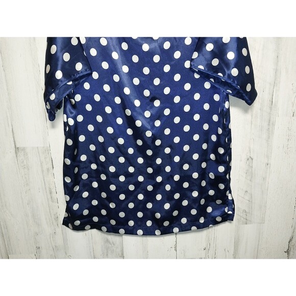 Victoria’s Secret Polka Dot Silky Nightie Bkue Polka Dot Gold Label Small - Picture 2 of 6